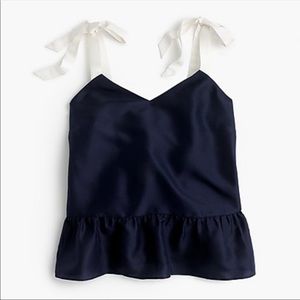 J. Crew tie-shoulder silk top